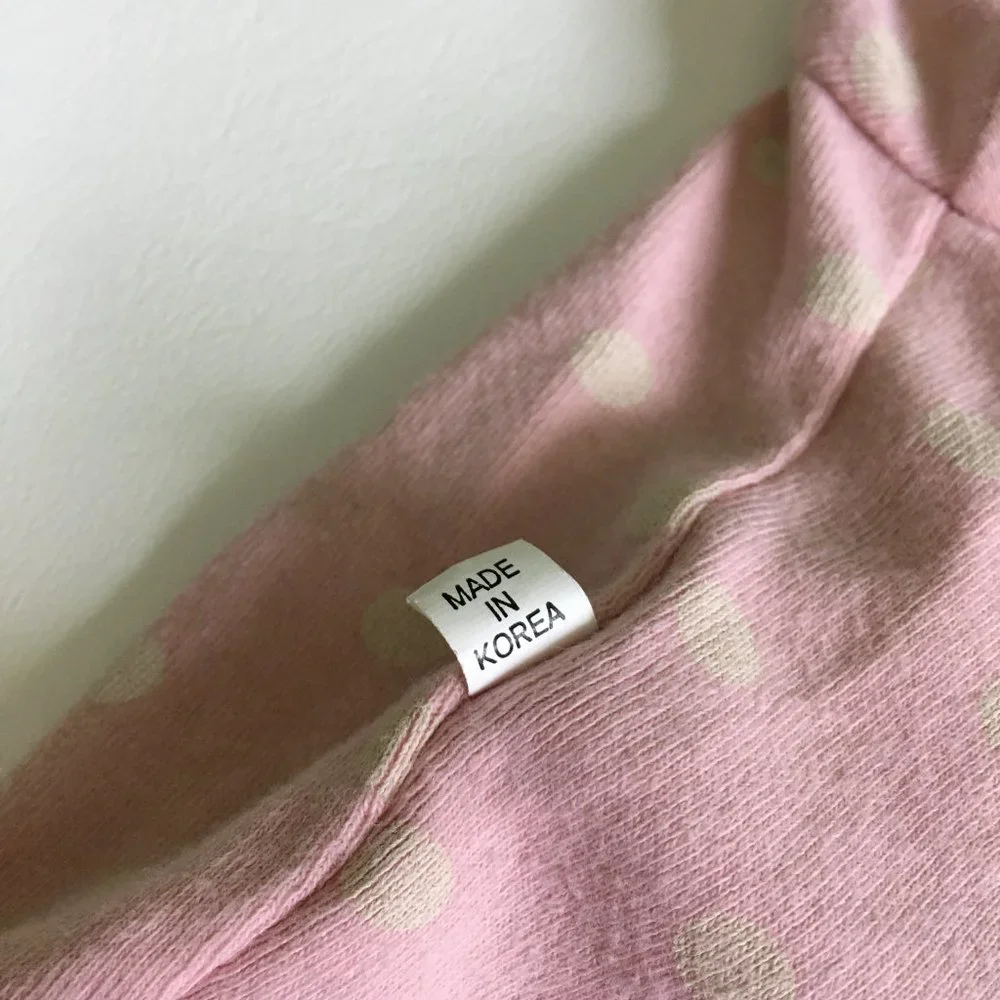 Dog Clothes Pink Fleece Polka Dots with Wing Size Large Made in Korea